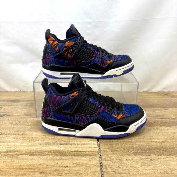 Jordan Retro 4 SE "Rush Violet" Blk/White-Rsh‎ Vlt (BQ9043 005) - Youth 7 - Picture 1 of 9
